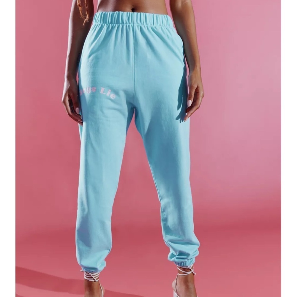 NWT Urban Outfitters Boys Lie Turquoise Truth Jogger Sweatpant Size Small